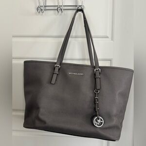 Michael Kors Dark Charcoal Saffiano Leather Tote